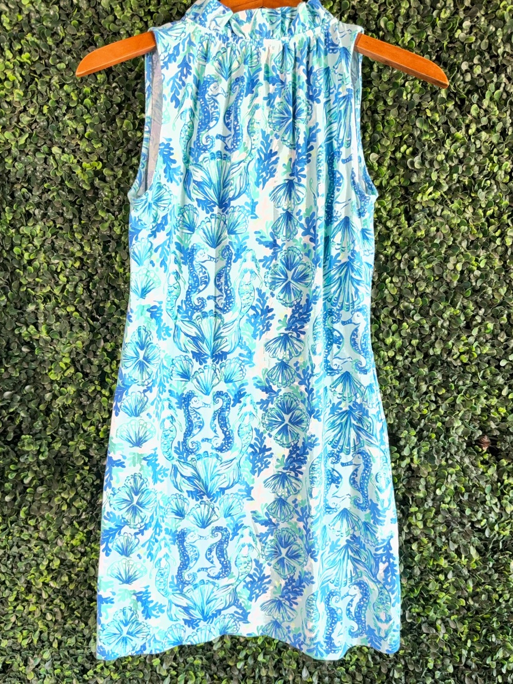 Lilly Pulitzer Azlynn Dress Sea Glass Aqua Seeing Double Mermaid XS - Picture 3 of 7